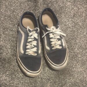 Men's Blue and White Sneakers blue vans